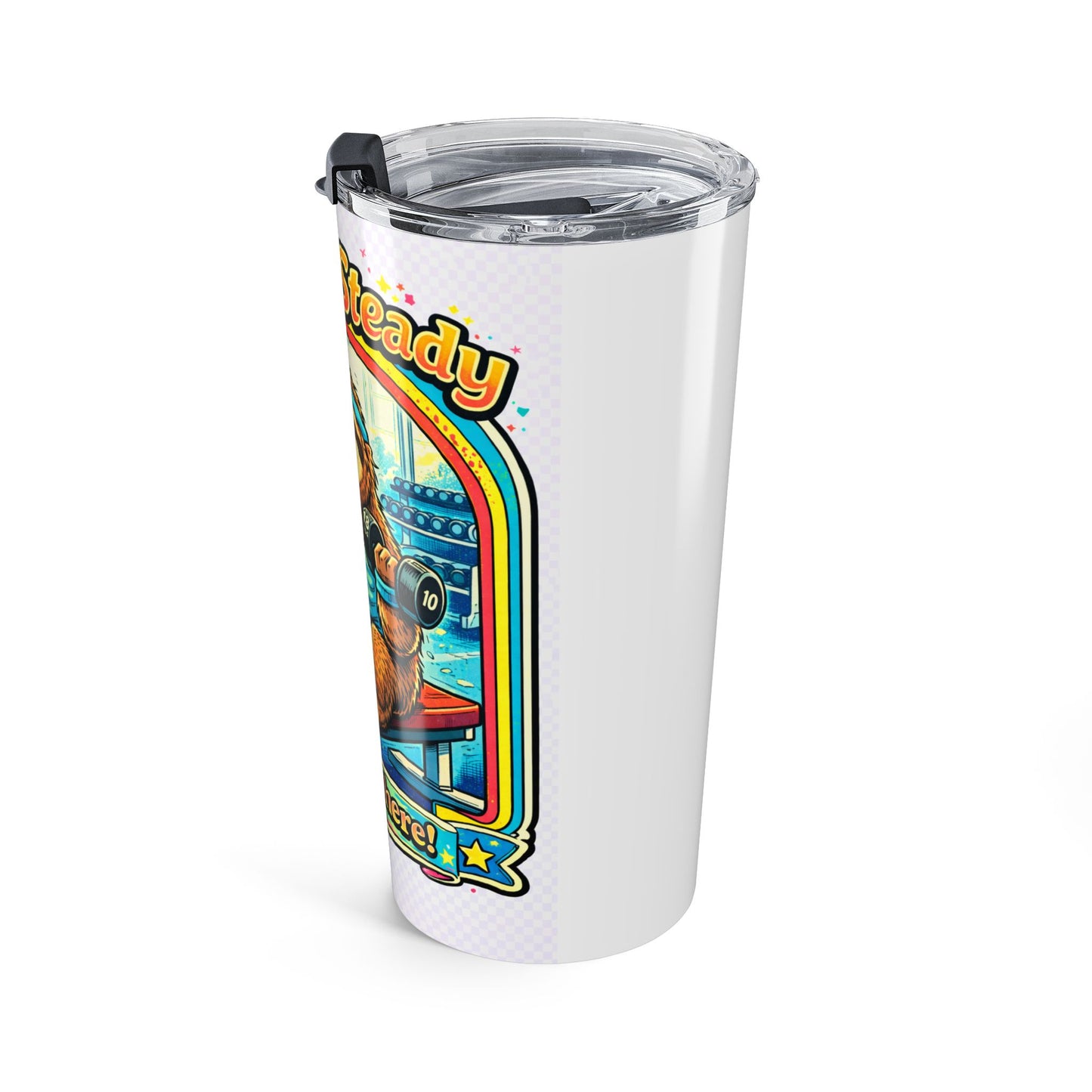 20oz Retro Diner Tumbler — "Slowly...Steady" Vintage Coffee Travel Cup