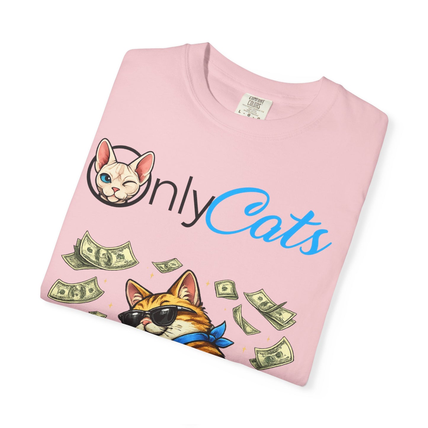 Only Cats T‑Shirt — Funny Money Stacking Cat Graphic Tee for Cat Lovers