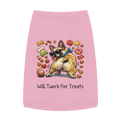 Dog Tank Top — "Will Twerk For Treats" Cute French Bulldog Pet Shirt
