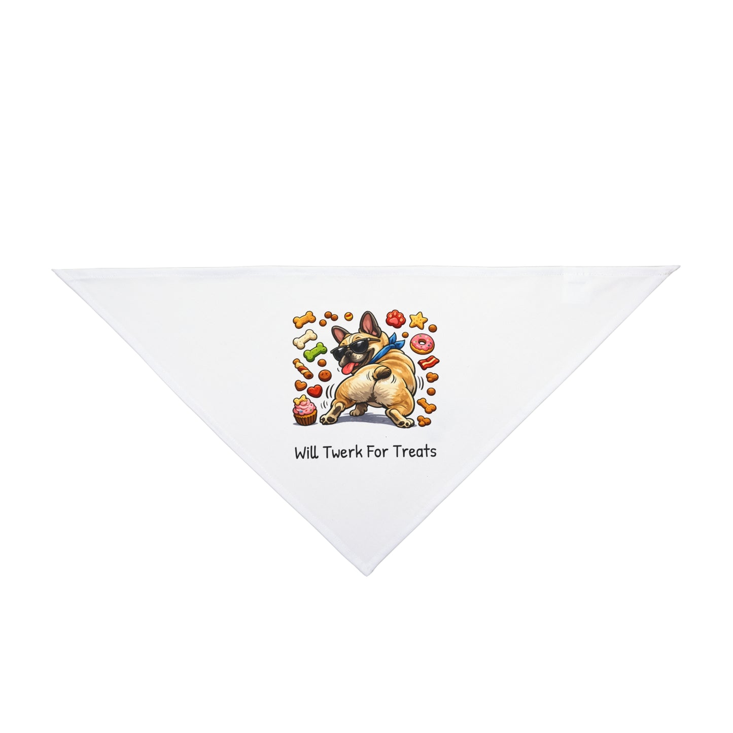 Pet Bandana - Cute Dog 'Will Twerk For Treats' Triangle Scarf, Funny Pet Accessory for Dogs & Cats