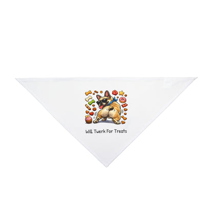 Pet Bandana - Cute Dog 'Will Twerk For Treats' Triangle Scarf, Funny Pet Accessory for Dogs & Cats