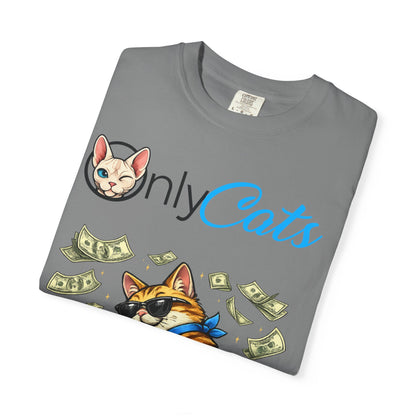 Only Cats T‑Shirt — Funny Money Stacking Cat Graphic Tee for Cat Lovers