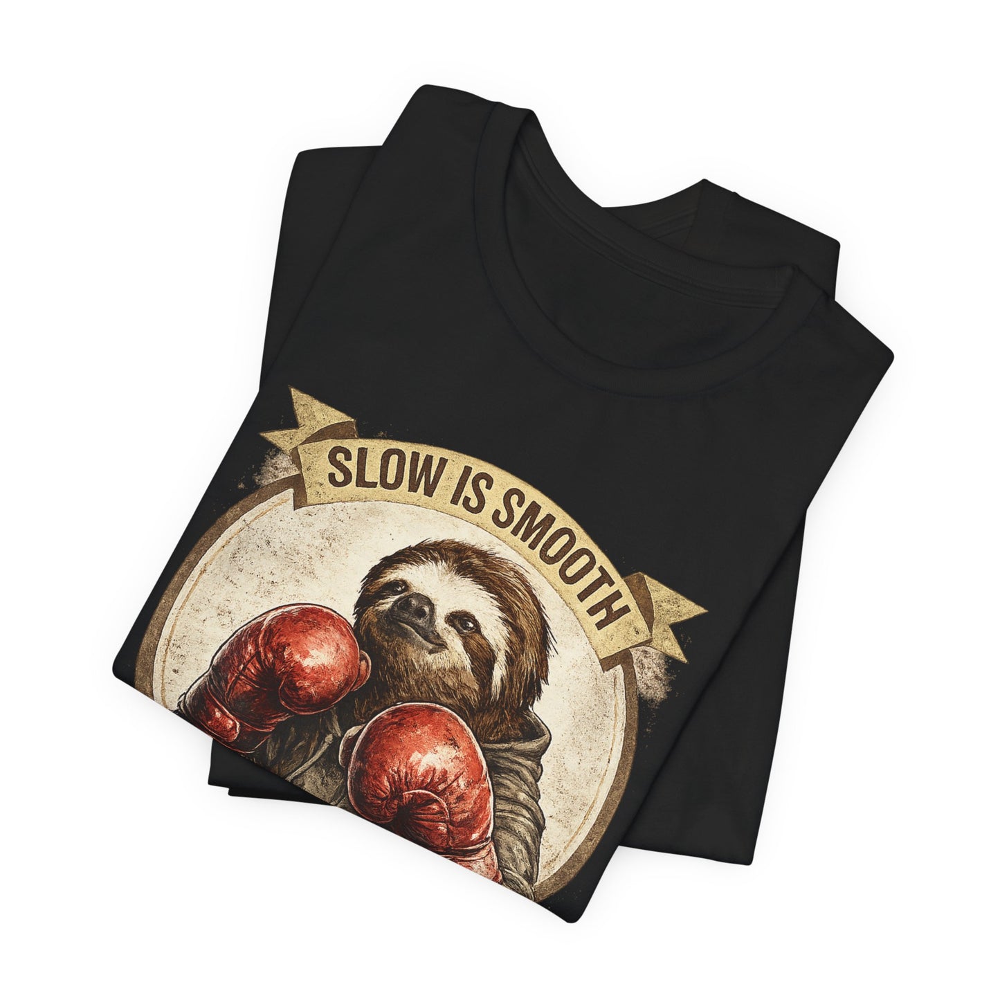 Sloth Boxing Club T-Shirt — "Slow is Smooth, Smooth is Fast" Retro Graphic Tee