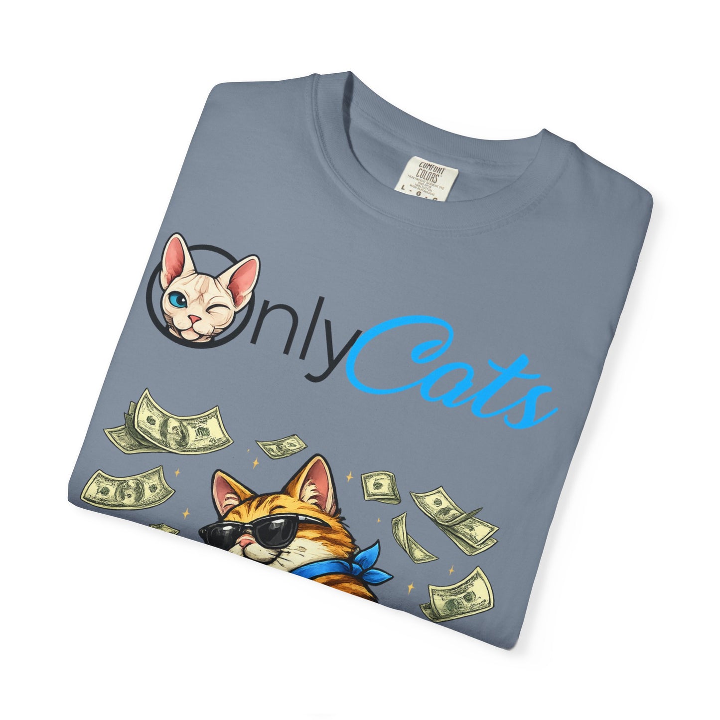 Only Cats T‑Shirt — Funny Money Stacking Cat Graphic Tee for Cat Lovers