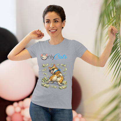 Only Cats Tee — Funny Cat with Money Graphic Women's T‑Shirt