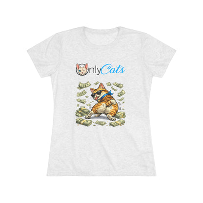 Only Cats Tee — Funny Cat with Money Graphic Women's T‑Shirt