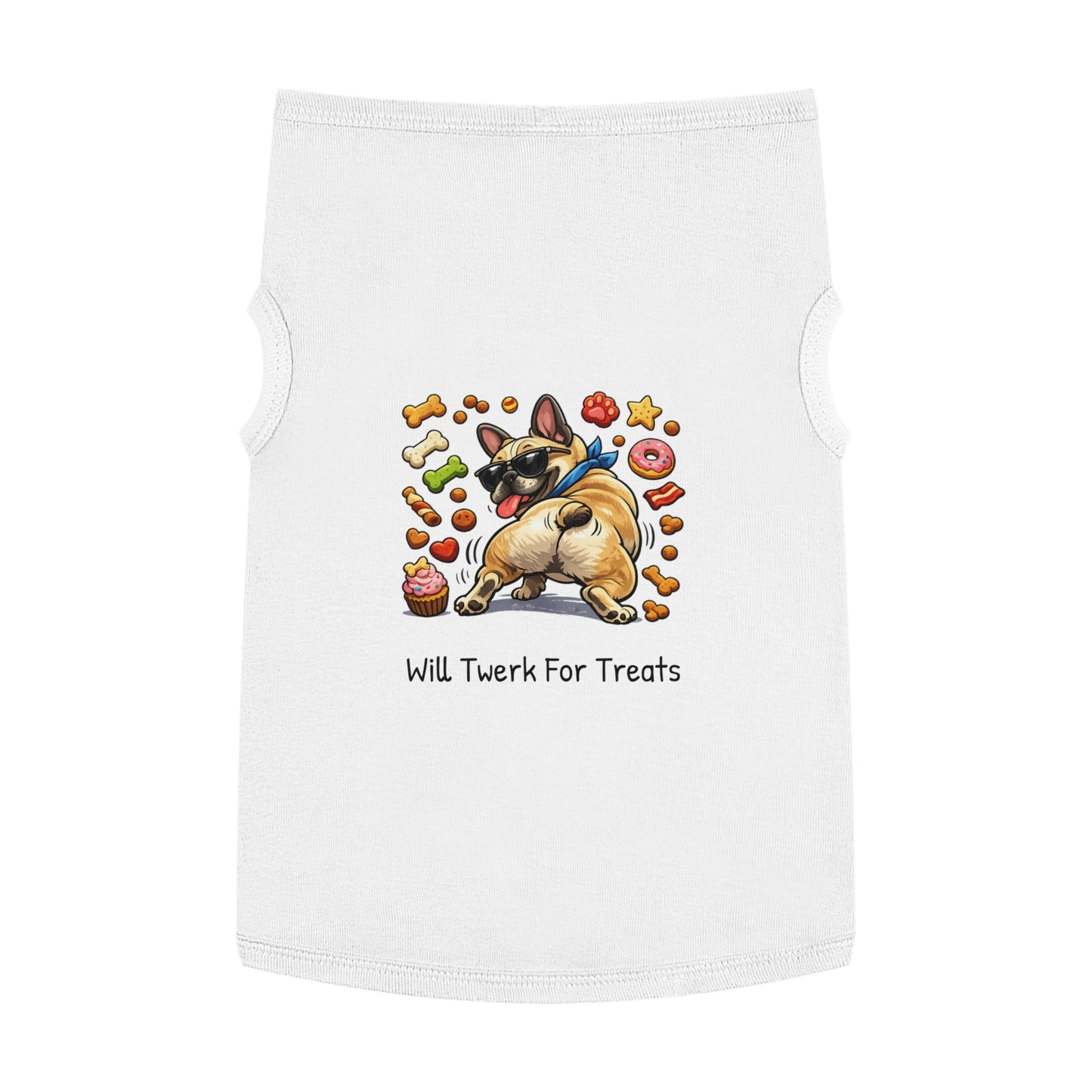 Dog Tank Top — "Will Twerk For Treats" Cute French Bulldog Pet Shirt
