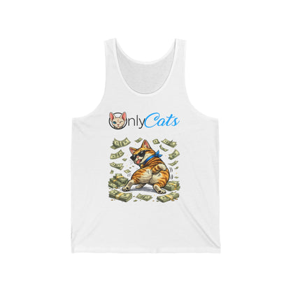 Only Cats Tank Top — Funny Cat with Money Graphic Tank