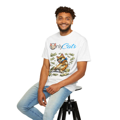 Only Cats T‑Shirt — Funny Money Stacking Cat Graphic Tee for Cat Lovers