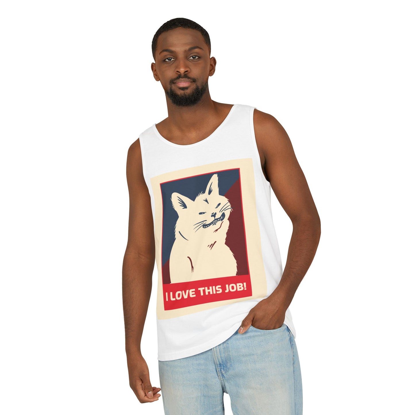Cat 'I Love This Job!' Tank Top