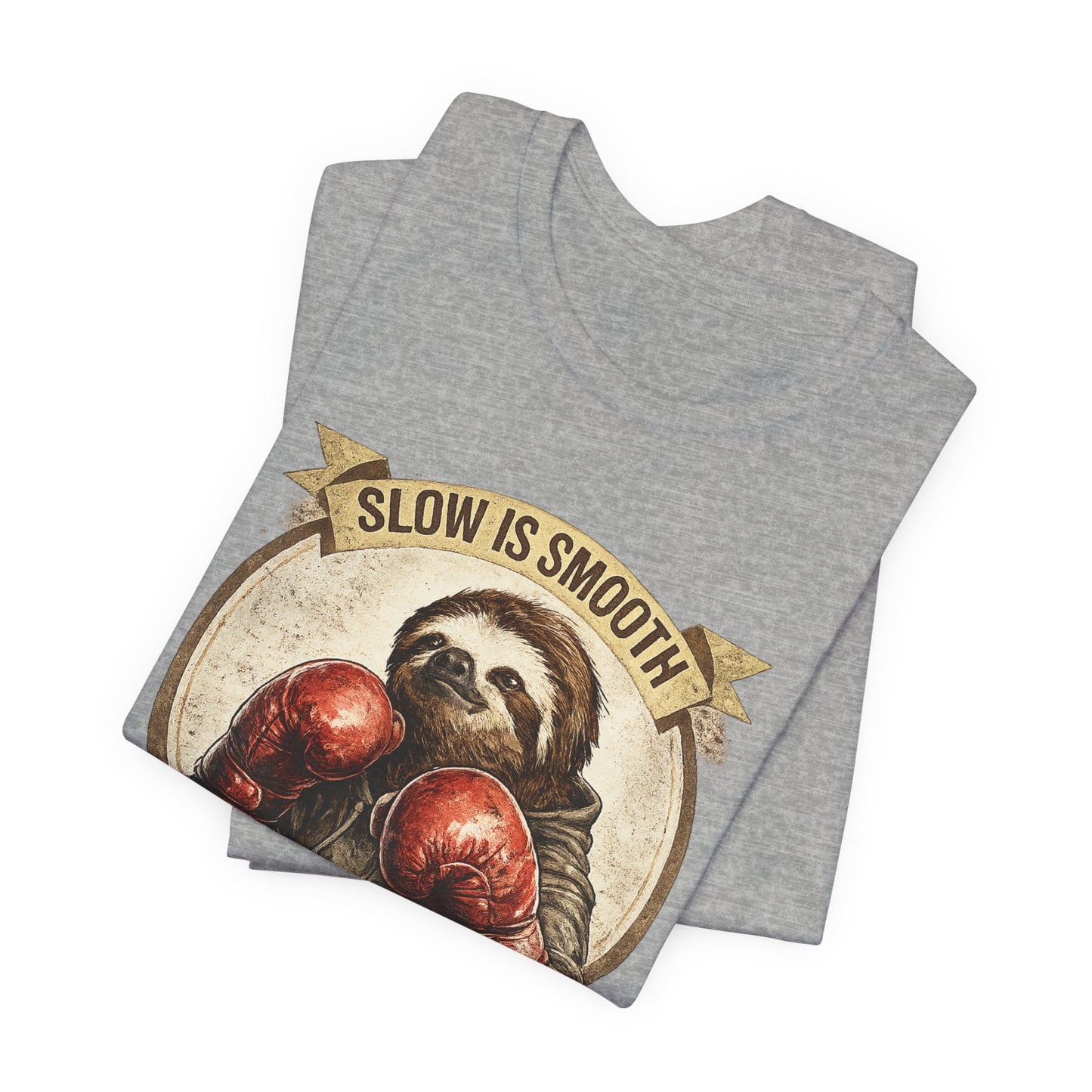 Sloth Boxing Club T-Shirt — "Slow is Smooth, Smooth is Fast" Retro Graphic Tee