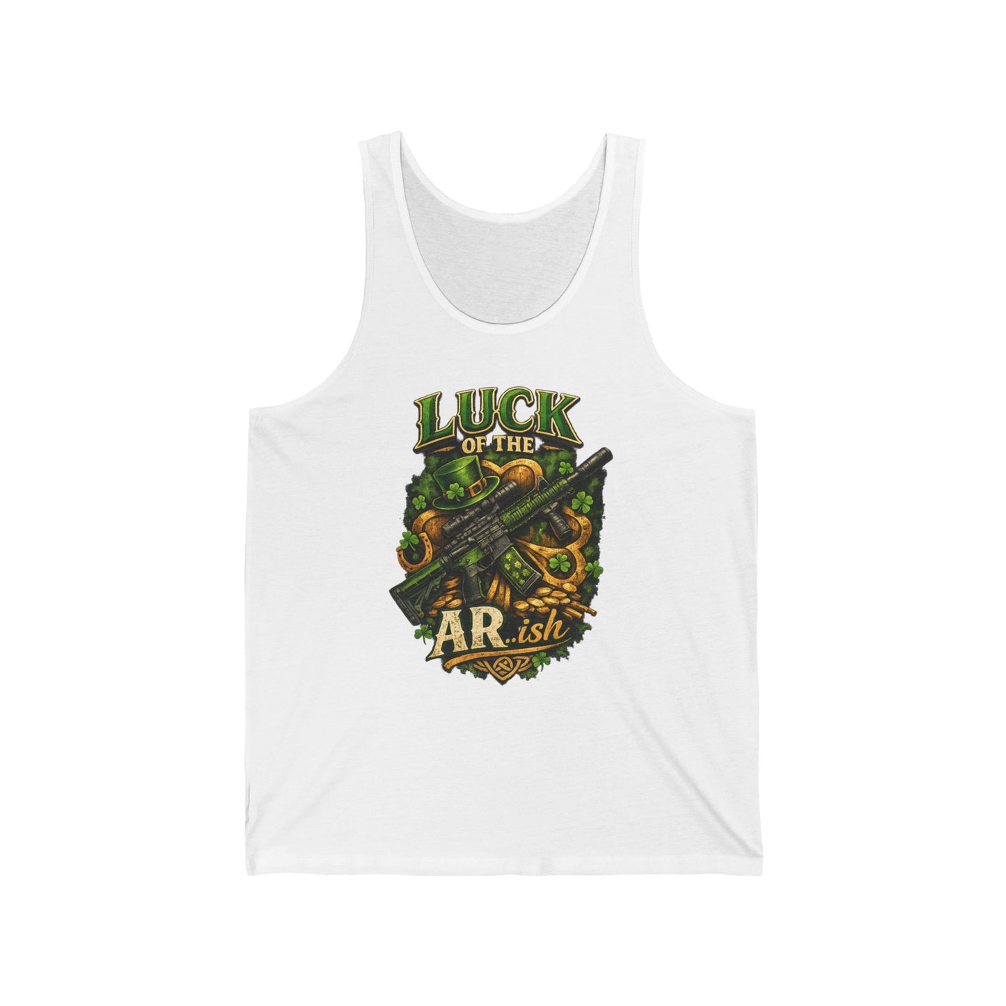 Luck of the AR-ish Tank Top — St. Patrick’s Day Irish Shooting Humor Tank
