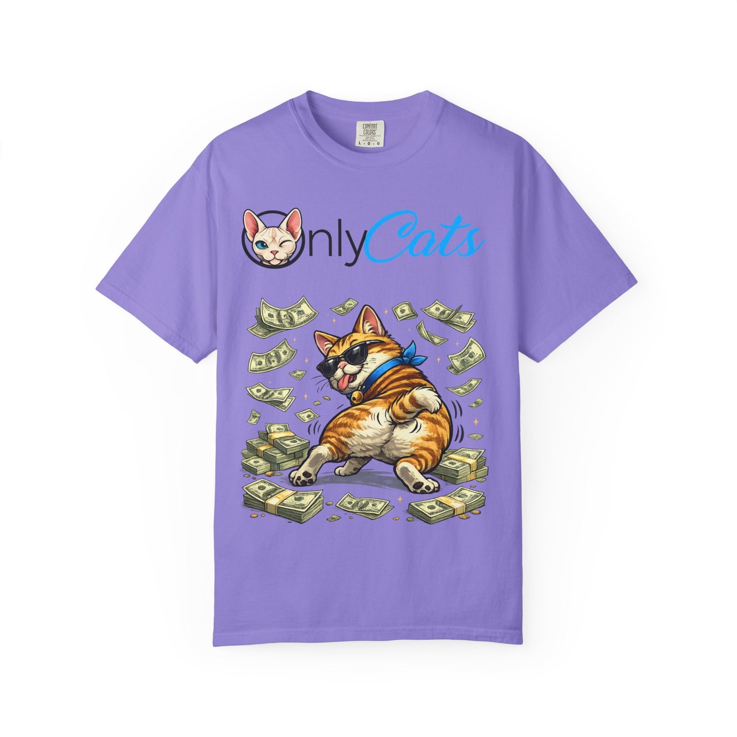 Only Cats T‑Shirt — Funny Money Stacking Cat Graphic Tee for Cat Lovers