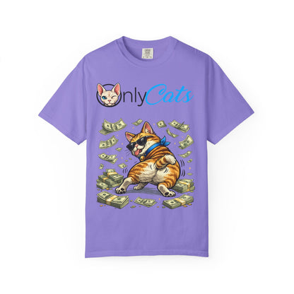 Only Cats T‑Shirt — Funny Money Stacking Cat Graphic Tee for Cat Lovers
