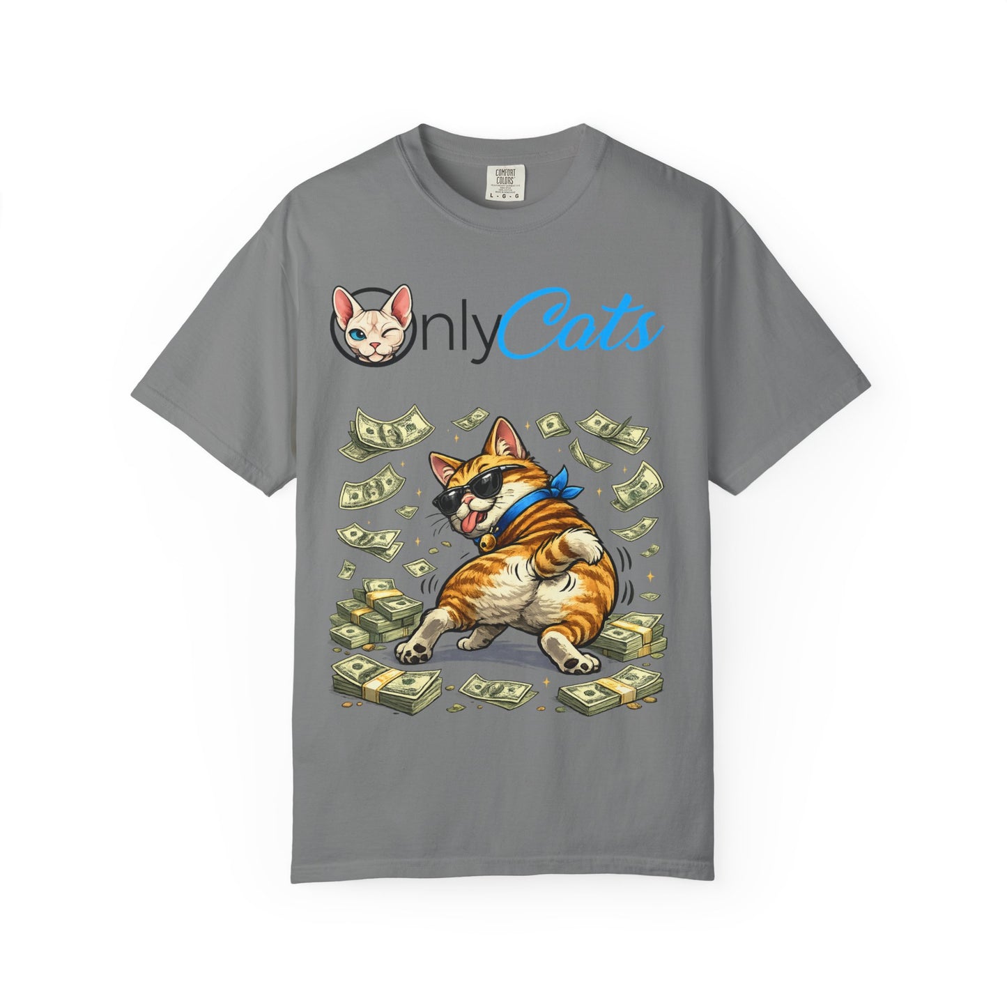 Only Cats T‑Shirt — Funny Money Stacking Cat Graphic Tee for Cat Lovers