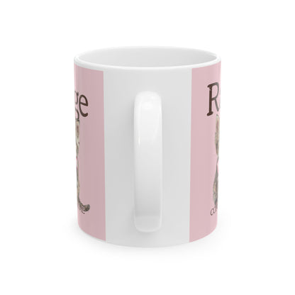 Rage kitten Mom Ceramic Mug — Cute Pink Cat Lover Coffee Cup (11oz/15oz)