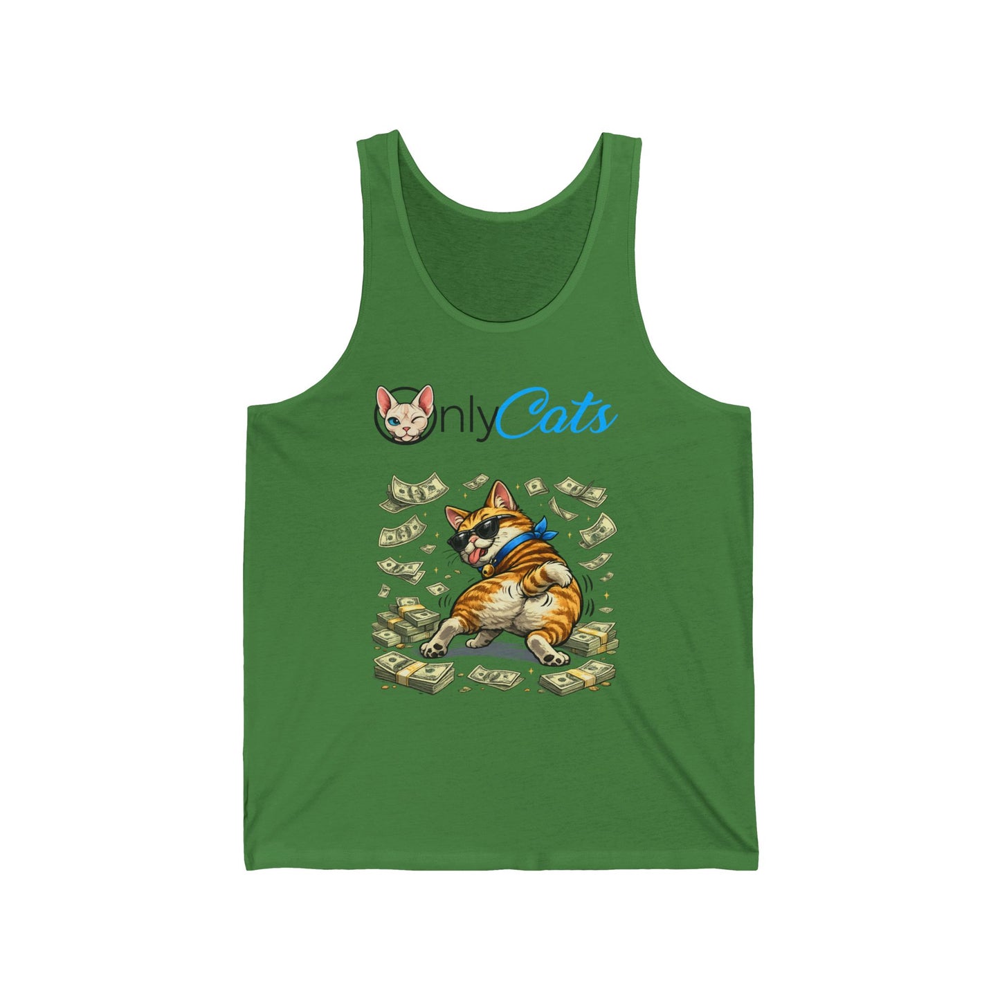 Only Cats Tank Top — Funny Cat with Money Graphic Tank