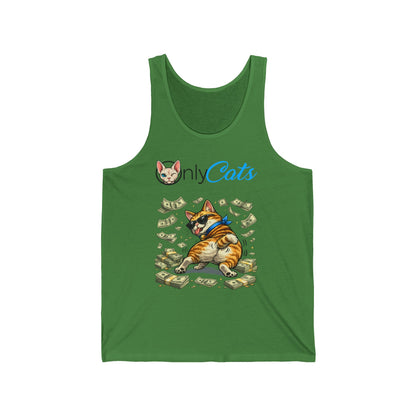 Only Cats Tank Top — Funny Cat with Money Graphic Tank
