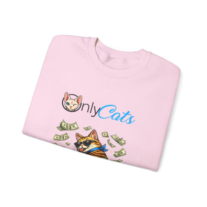 Cat Money Crewneck Sweatshirt — "Only Cats" Graphic Pullover