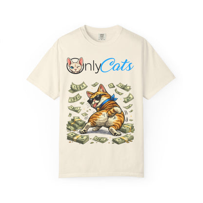 Only Cats T‑Shirt — Funny Money Stacking Cat Graphic Tee for Cat Lovers