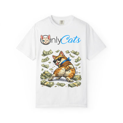 Only Cats T‑Shirt — Funny Money Stacking Cat Graphic Tee for Cat Lovers