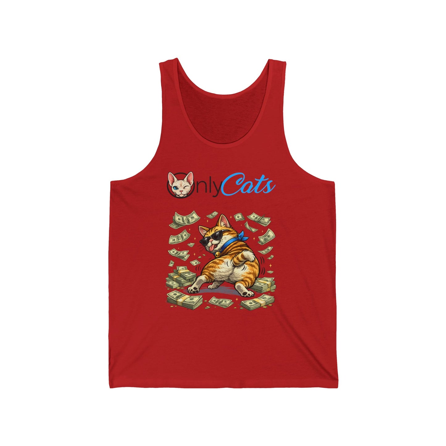 Only Cats Tank Top — Funny Cat with Money Graphic Tank