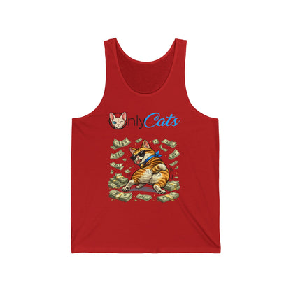 Only Cats Tank Top — Funny Cat with Money Graphic Tank