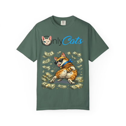 Only Cats T‑Shirt — Funny Money Stacking Cat Graphic Tee for Cat Lovers