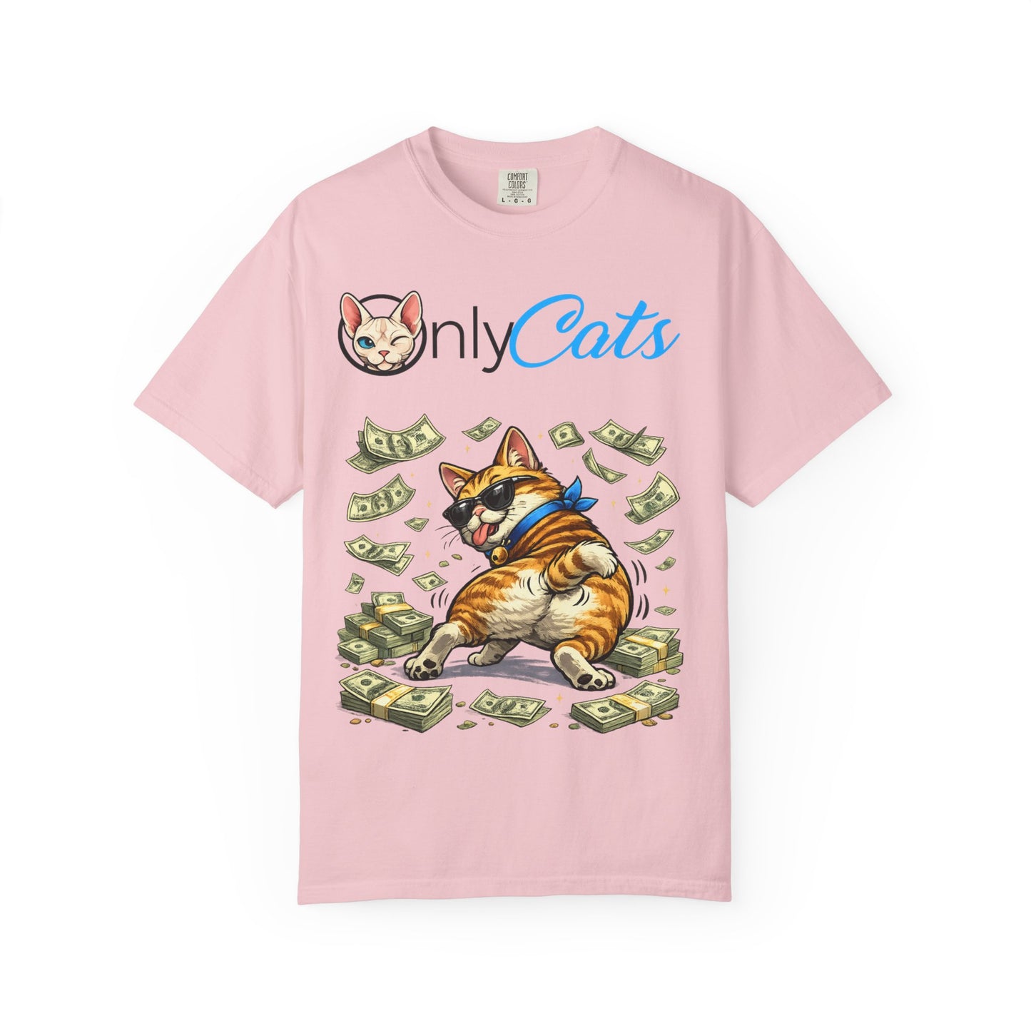 Only Cats T‑Shirt — Funny Money Stacking Cat Graphic Tee for Cat Lovers
