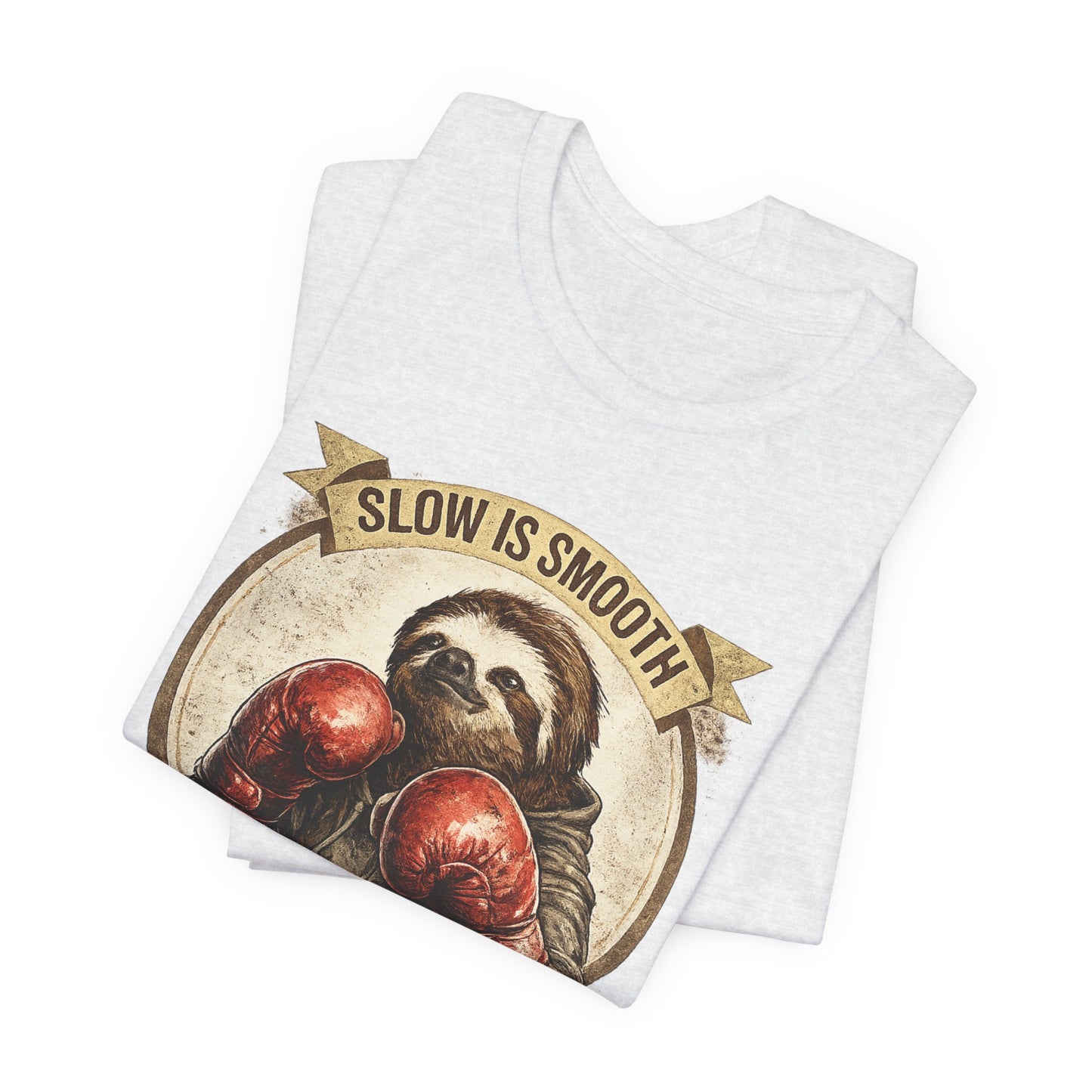 Sloth Boxing Club T-Shirt — "Slow is Smooth, Smooth is Fast" Retro Graphic Tee