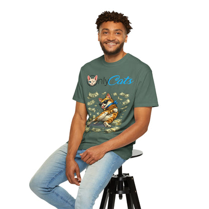 Only Cats T‑Shirt — Funny Money Stacking Cat Graphic Tee for Cat Lovers
