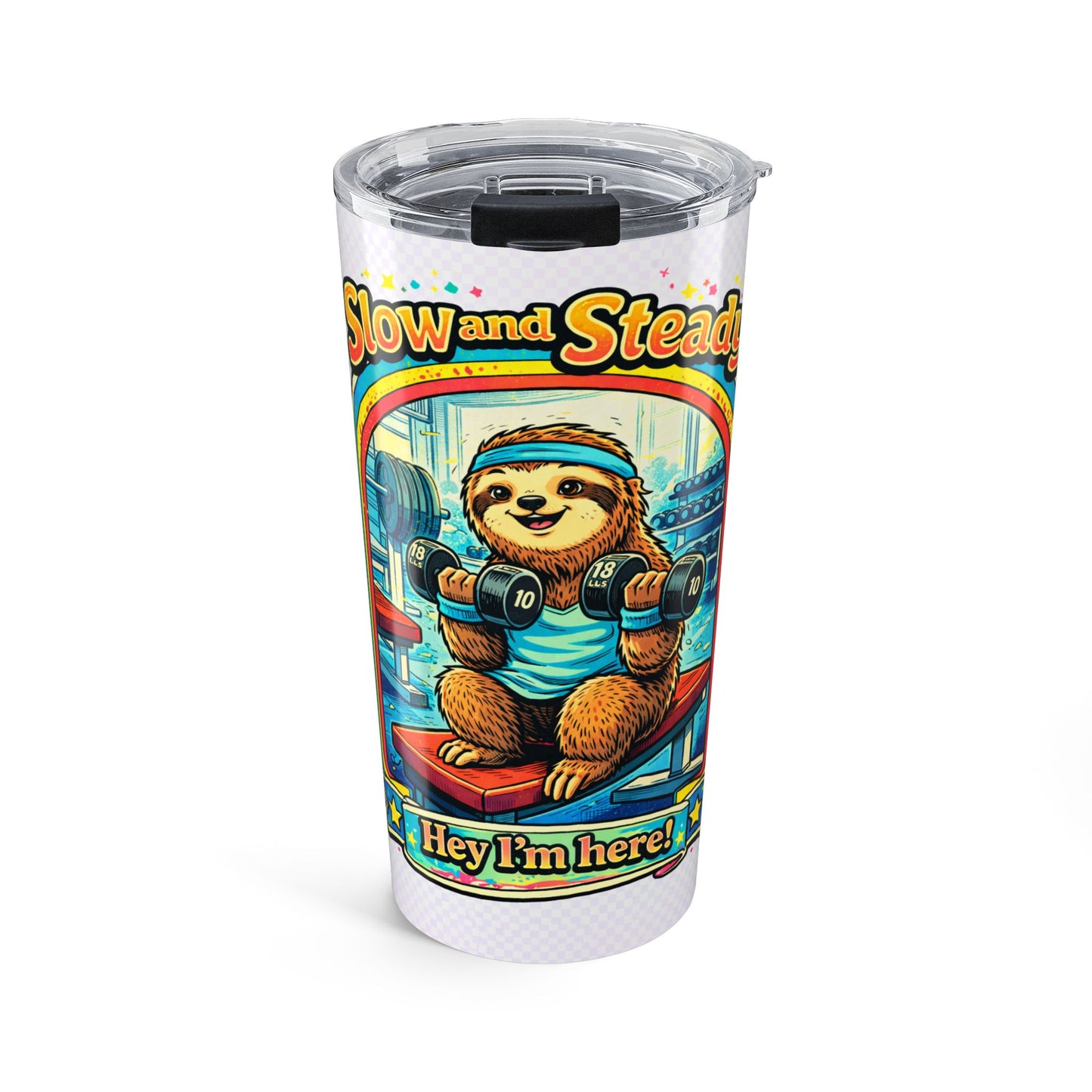 20oz Retro Diner Tumbler — "Slowly...Steady" Vintage Coffee Travel Cup