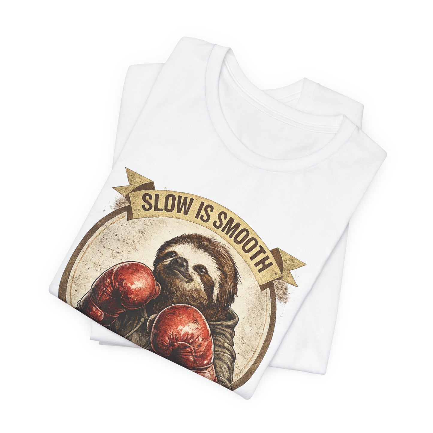 Sloth Boxing Club T-Shirt — "Slow is Smooth, Smooth is Fast" Retro Graphic Tee