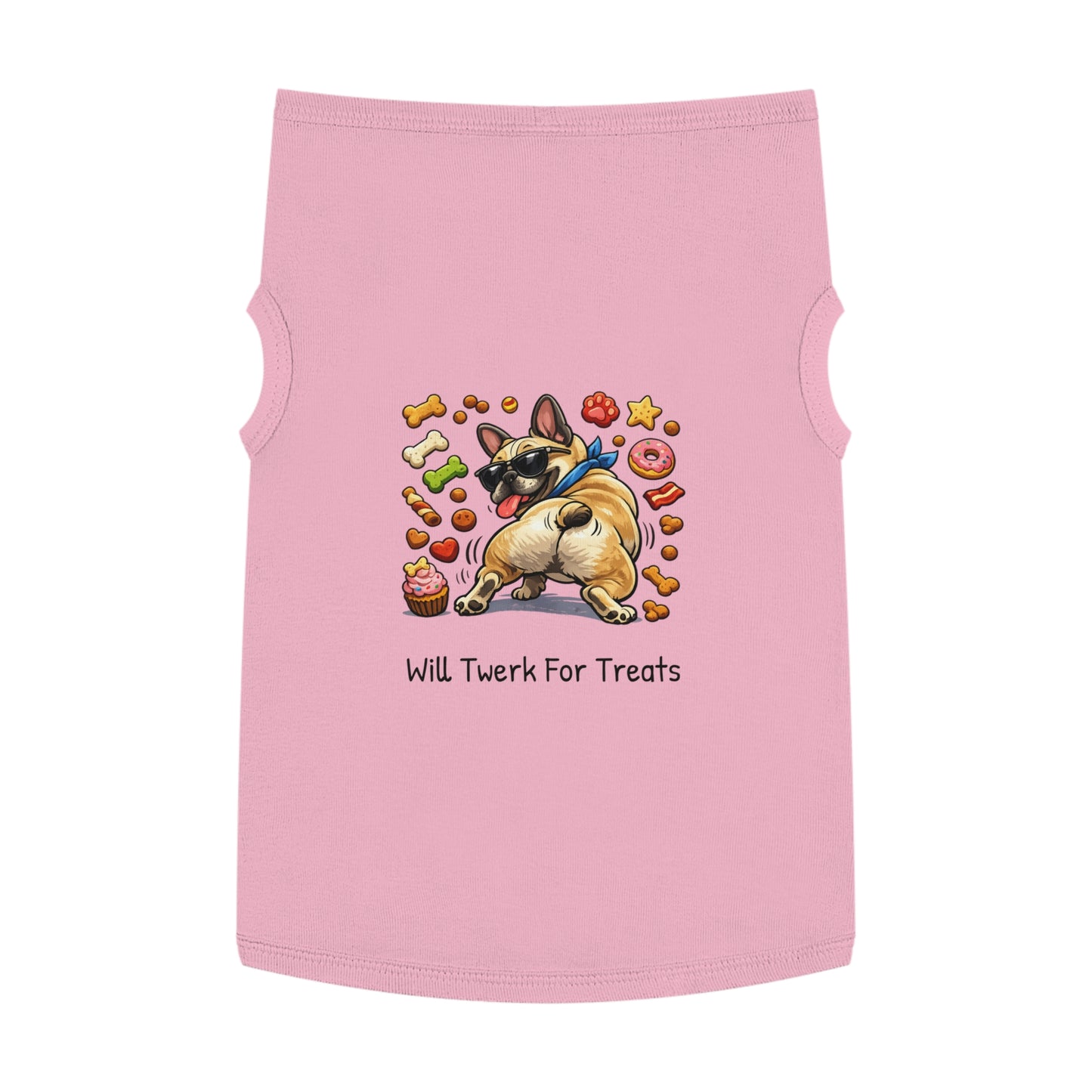Dog Tank Top — "Will Twerk For Treats" Cute French Bulldog Pet Shirt