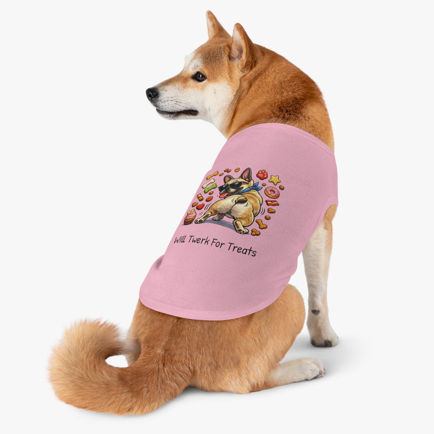 Dog Tank Top — "Will Twerk For Treats" Cute French Bulldog Pet Shirt