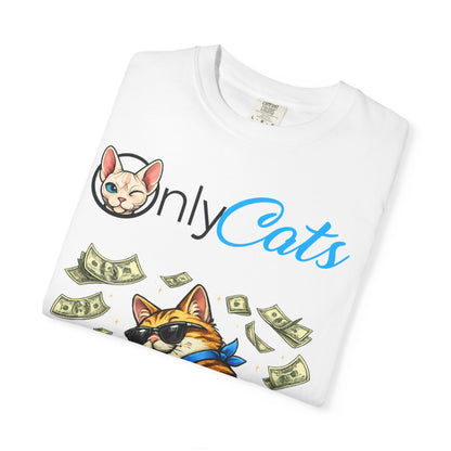 Only Cats T‑Shirt — Funny Money Stacking Cat Graphic Tee for Cat Lovers
