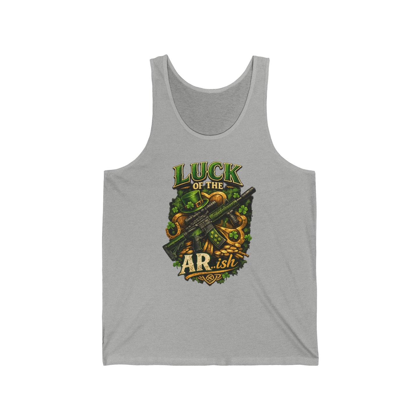 Luck of the AR-ish Tank Top — St. Patrick’s Day Irish Shooting Humor Tank