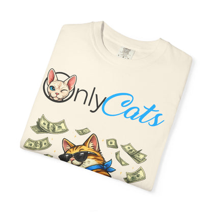 Only Cats T‑Shirt — Funny Money Stacking Cat Graphic Tee for Cat Lovers