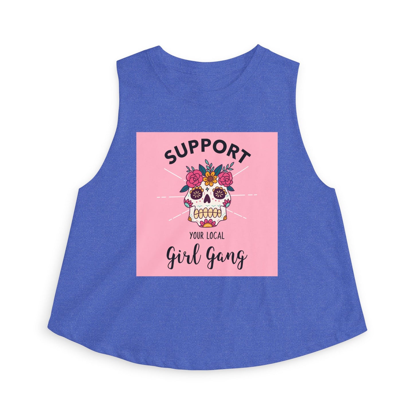 Support Your Local Girl Gang Crop Top — Floral Sugar Skull Women’s Tank