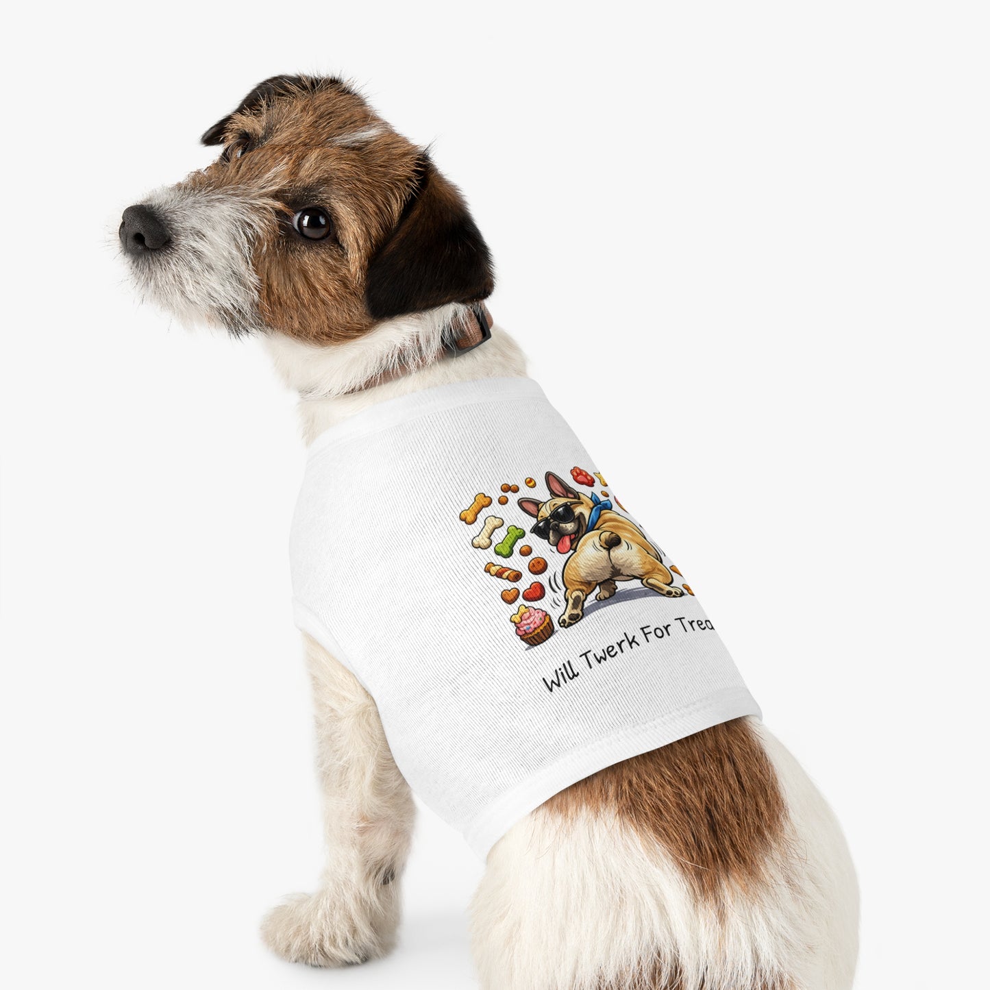 Dog Tank Top — "Will Twerk For Treats" Cute French Bulldog Pet Shirt