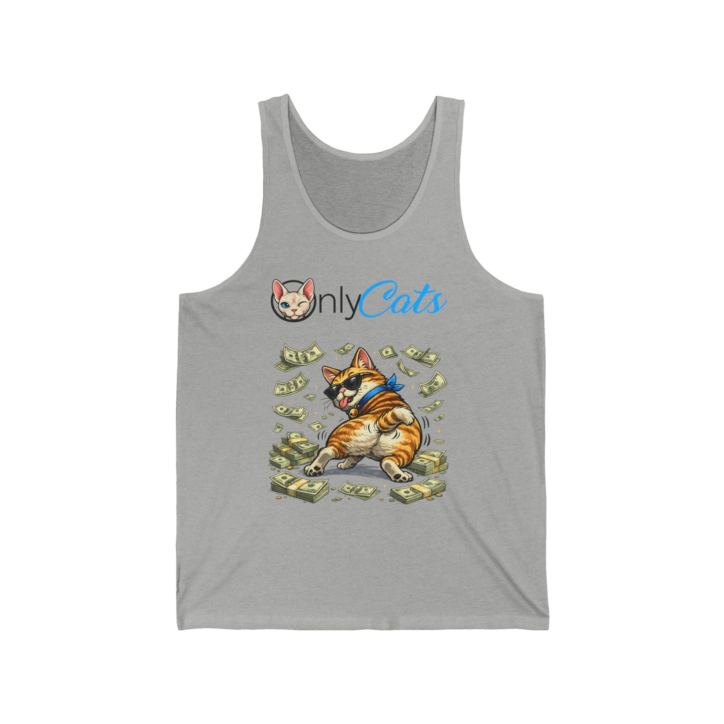 Only Cats Tank Top — Funny Cat with Money Graphic Tank