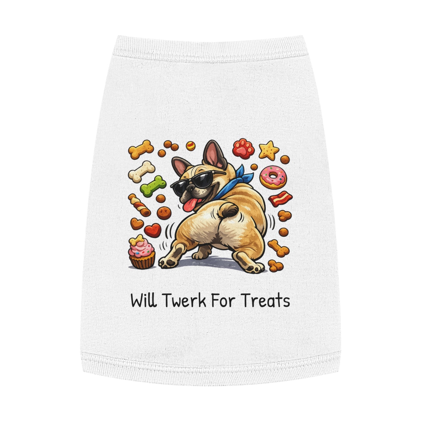 Dog Tank Top — "Will Twerk For Treats" Cute French Bulldog Pet Shirt