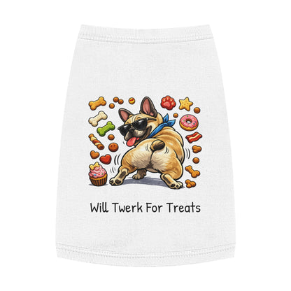 Dog Tank Top — "Will Twerk For Treats" Cute French Bulldog Pet Shirt
