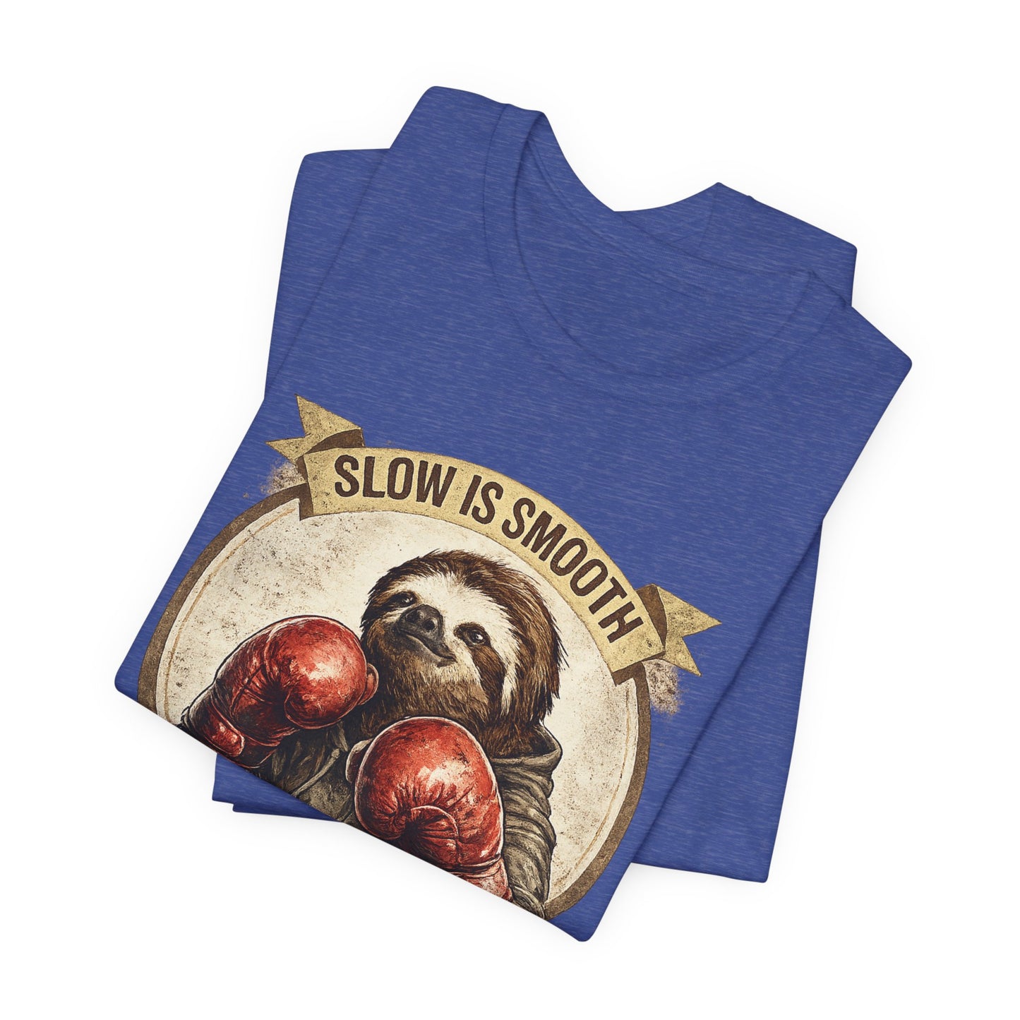 Sloth Boxing Club T-Shirt — "Slow is Smooth, Smooth is Fast" Retro Graphic Tee