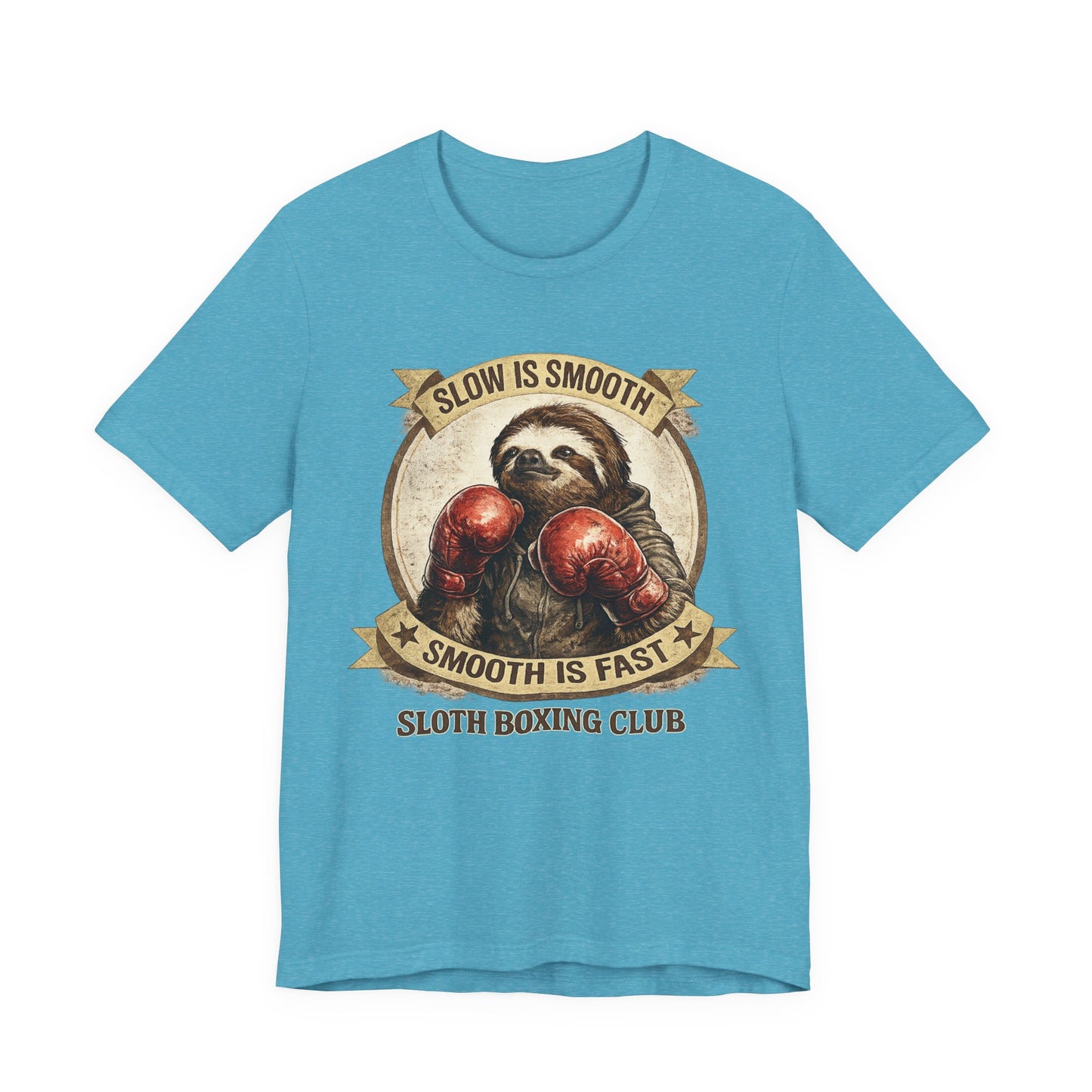 Sloth Boxing Club T-Shirt — "Slow is Smooth, Smooth is Fast" Retro Graphic Tee