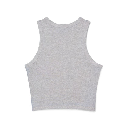 Support Your Local Girl Gang Crop Tank — Women's Rib Racer Tank with Sugar Skull Graphic