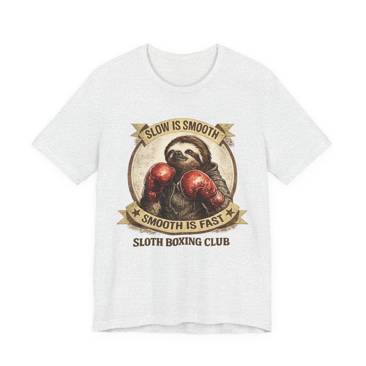 Sloth Boxing Club T-Shirt — "Slow is Smooth, Smooth is Fast" Retro Graphic Tee