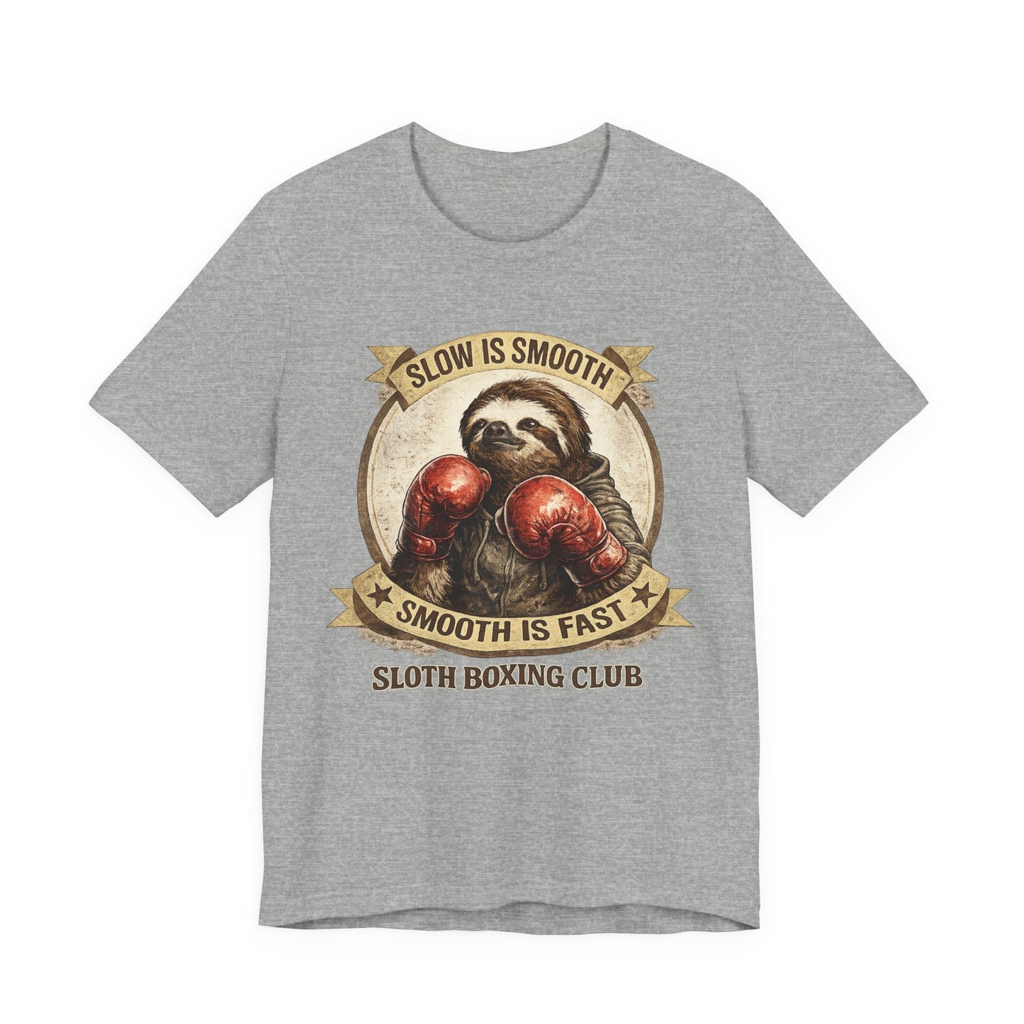 Sloth Boxing Club T-Shirt — "Slow is Smooth, Smooth is Fast" Retro Graphic Tee