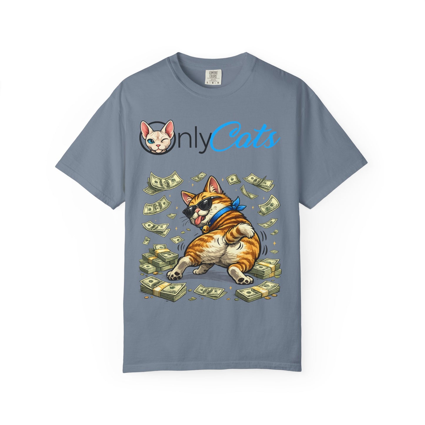 Only Cats T‑Shirt — Funny Money Stacking Cat Graphic Tee for Cat Lovers