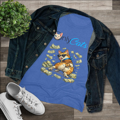 Only Cats Tee — Funny Cat with Money Graphic Women's T‑Shirt